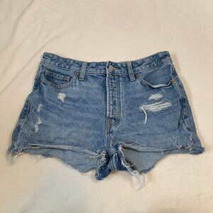 Old Navy O.G. Short high rise distressed button fly 100% cotton denim jean short